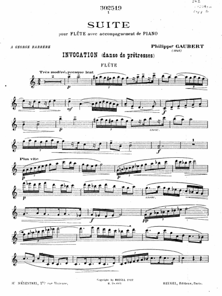 Gaubert Suite Flute | PDF