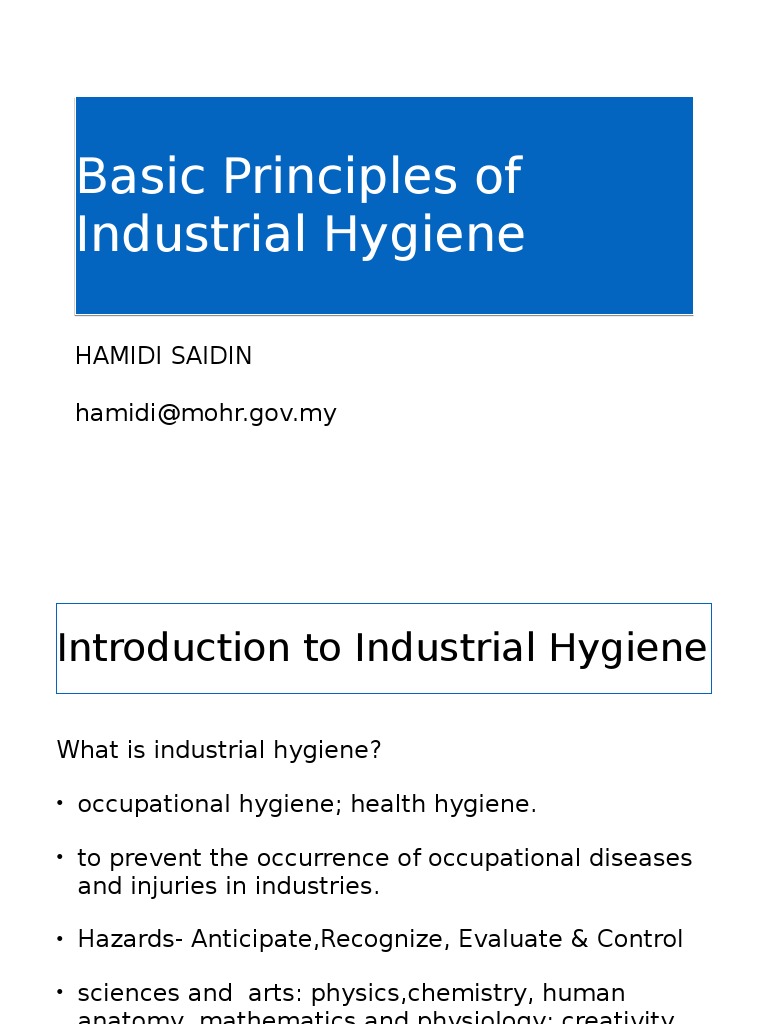 Industrial Hygiene Programme PDF Occupational Hygiene Occupational Safety And Health