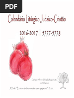 Calendario Liturgico Judaico-cristao 2016-2017 5777-5778