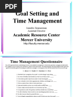 Goal Setting and Time Management: Academic Resource Center Mercer University