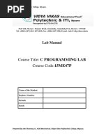 CProgramming 15ME47P Polytechnic College DTE Board Bengaluru