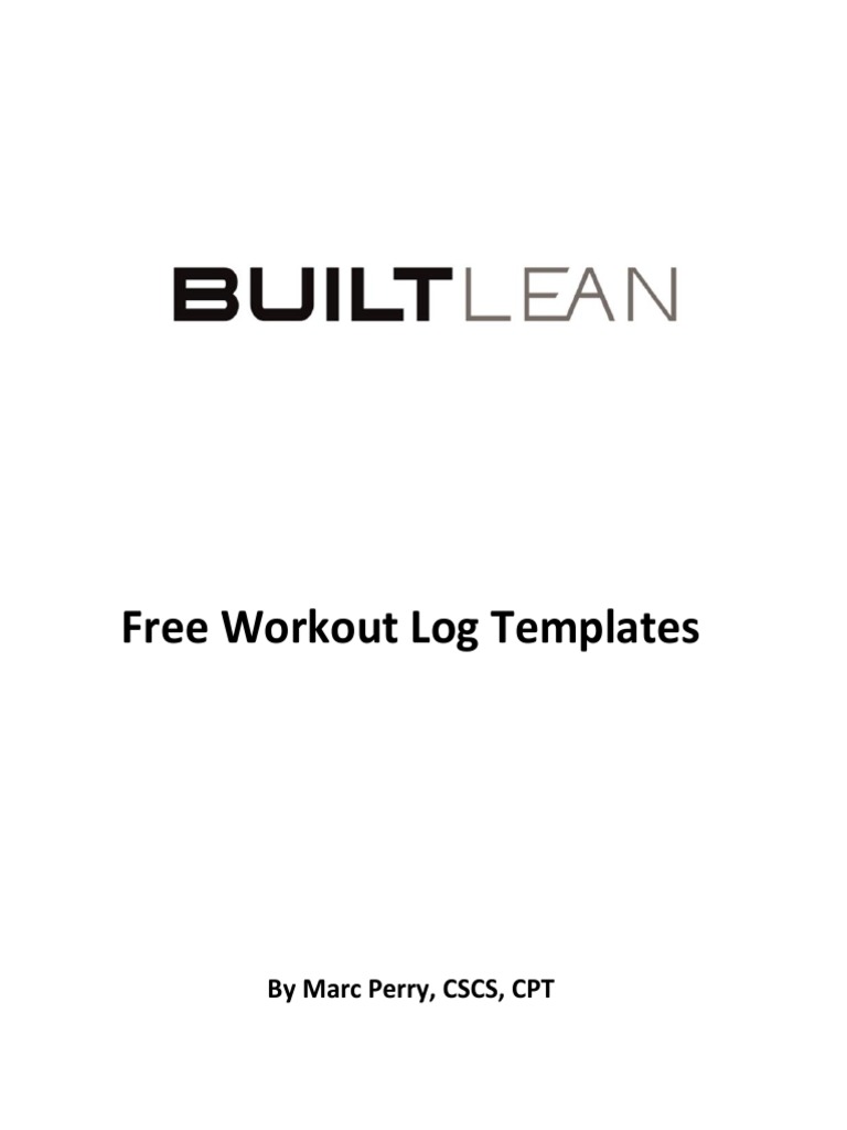 Exercise Log Template PDF | PDF