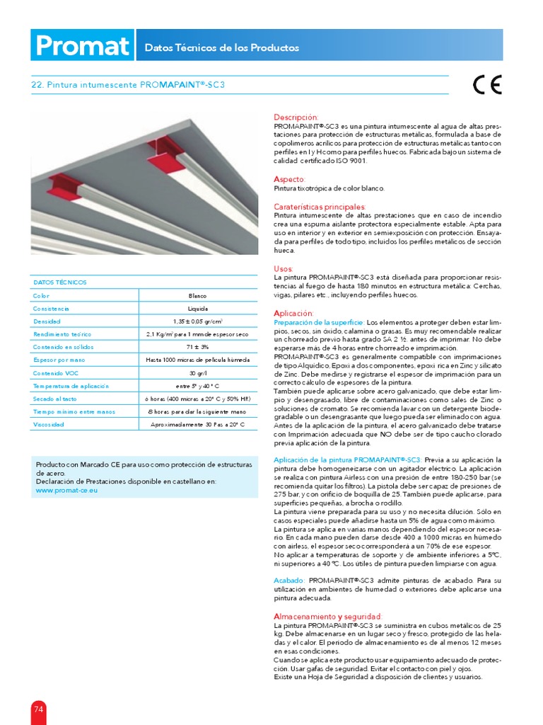 Pintura Intumescente PROMAPAINT®-SC3 | PDF | Pintar | Zinc
