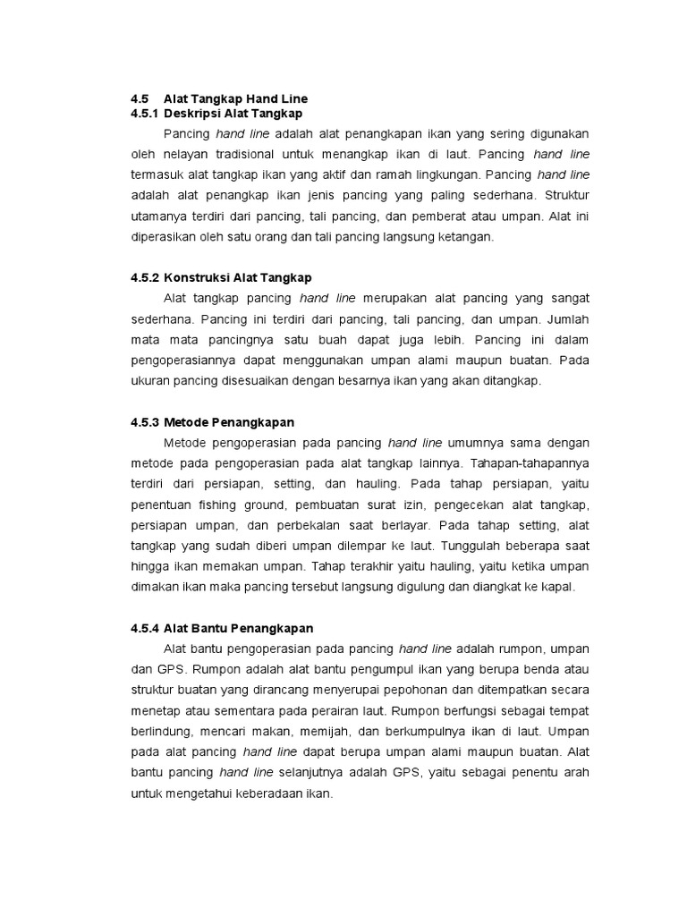 Alat Tangkap Ikan Pancing Hand Line | PDF | Griya & Taman | Kesehatan ...