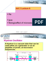 PH0101 Unit 2 Lecture 6: Kly Re Jave Biologiceffect of Microwaves