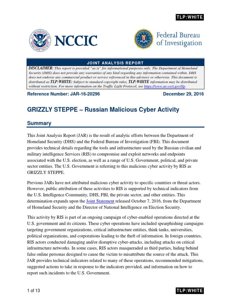 FBI Russian Hacking Report Online Safety &amp; Privacy