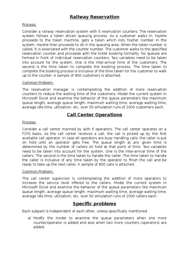 Queue Management in Reservation Systems | PDF | Call Centre | Applied ...