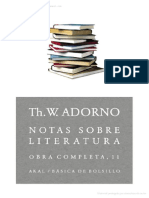 Theodor W Adorno Notas Sobre Literatura PDF