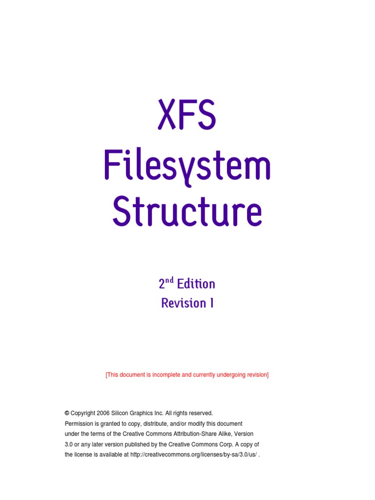 Xfs Filesystem Structure File System File Format