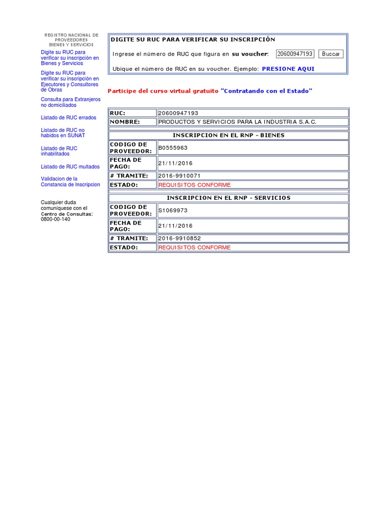 Consulta Ruc - RNP PDF | PDF