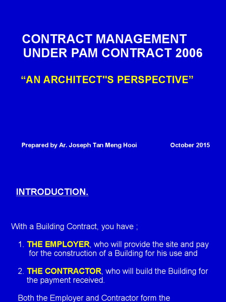 Handbook For Pam Contract 2006 Pdf