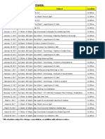 2017 Training Schedule