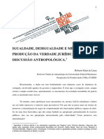 Igualdade, desigualdade e metodos de produção da verdade jurídica - uma discussão antropológica (Roberto Kant de Lima).pdf