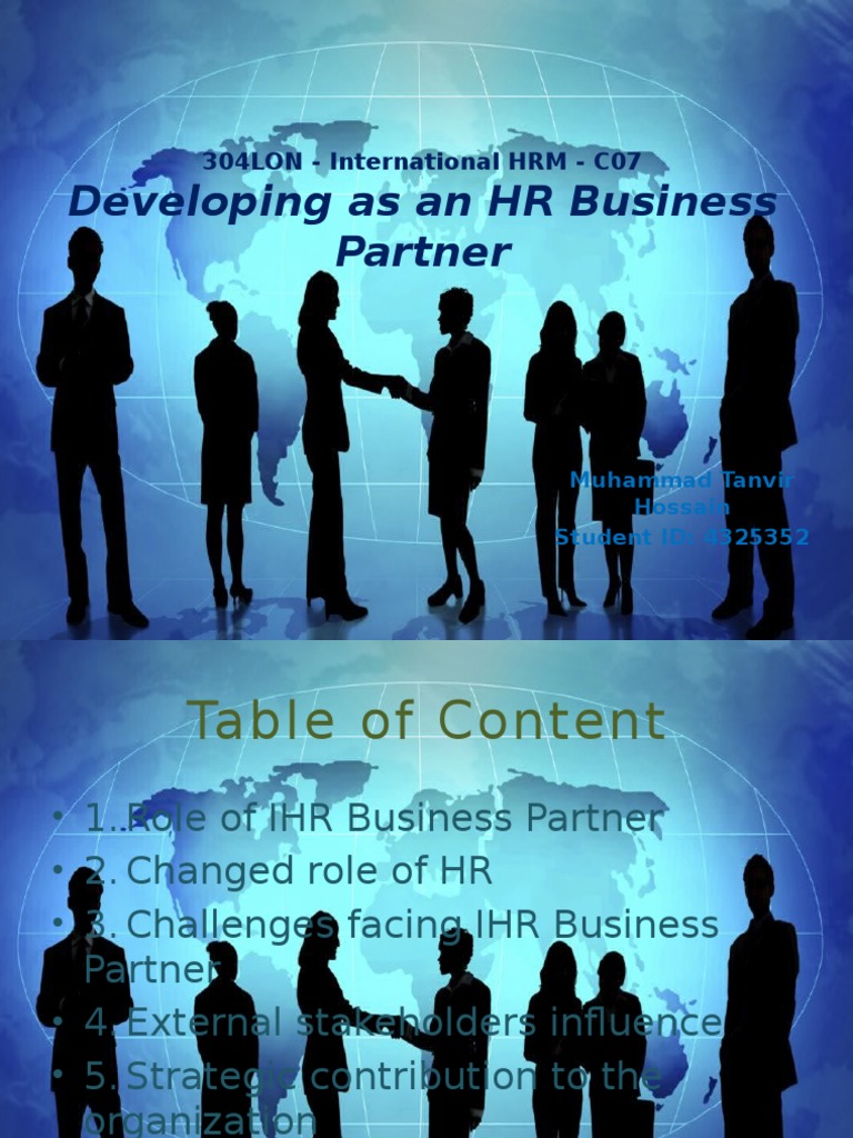 Developing As An Hr Business Partner Pdf Human Resource Management