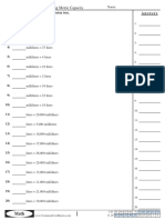 Converting Metric Capacity: 1) Fill in The Blank To Make Each Conversion True