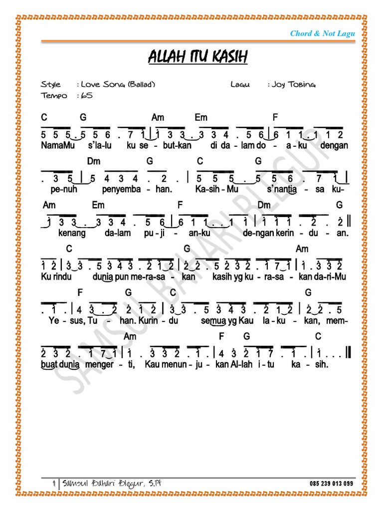 Allah Itu Kasih Joy Tobing C Pdf Metode Bahan Ajar