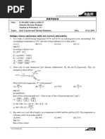 II IIT IRP Physics Worksheet - 13 Q + soln - Heat trans & thermal radiation