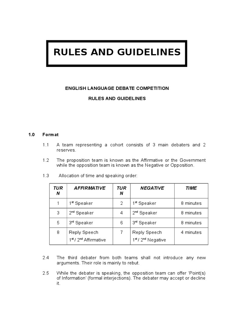 Malaysian Parliamentary Debate Rules | PDF | Semiotics | Human ...
