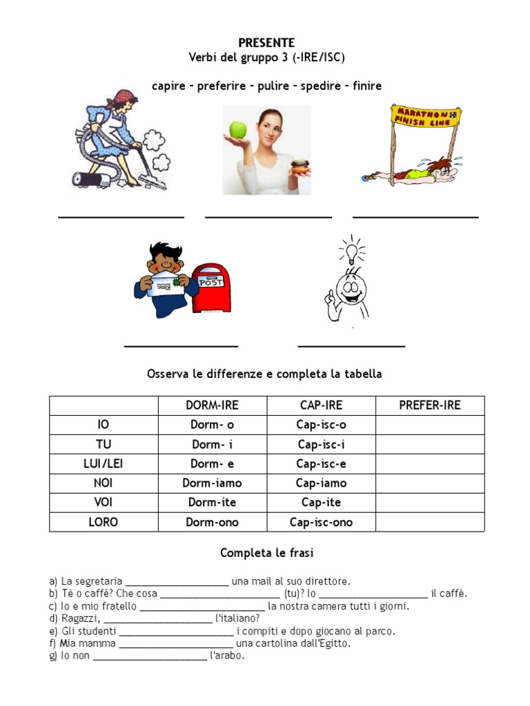 Presente Indicativo Regolare - Terza Coniugazione - ISC | PDF
