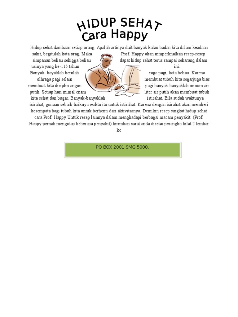 Hidup sehat cara happy docx Hidup sehat cara happy docx