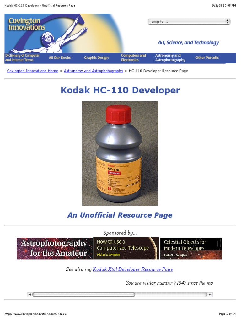 Kodak HC-110 Developer - Unofficial Resource Page | PDF | Shelf Life ...