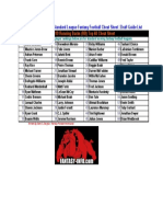 2010 Cheat Sheet - Running Backs (RB) Standard League Fantasy Football Draft Board