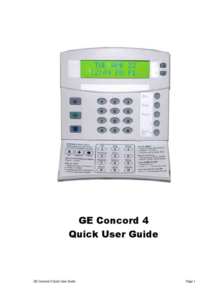Ge Iti Concord 4 Programming Manual
