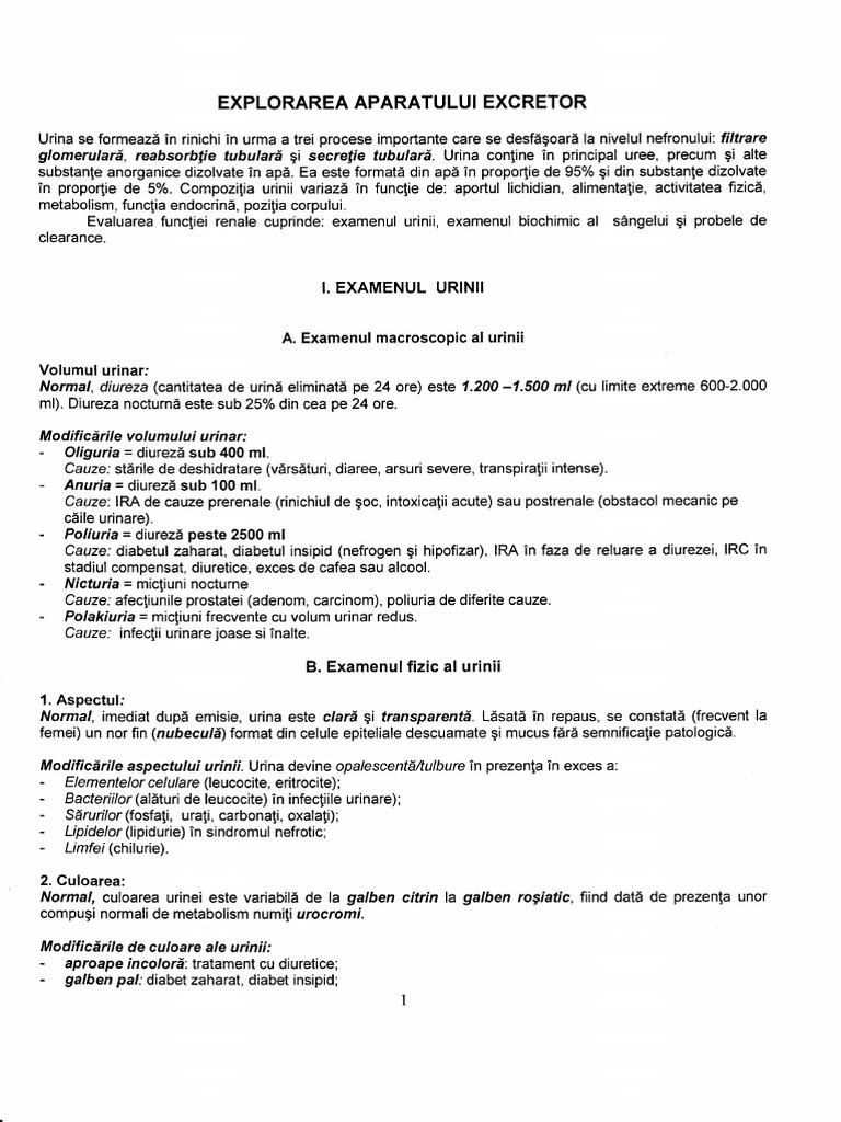 Explorarea Aparatului Excretor Pdf