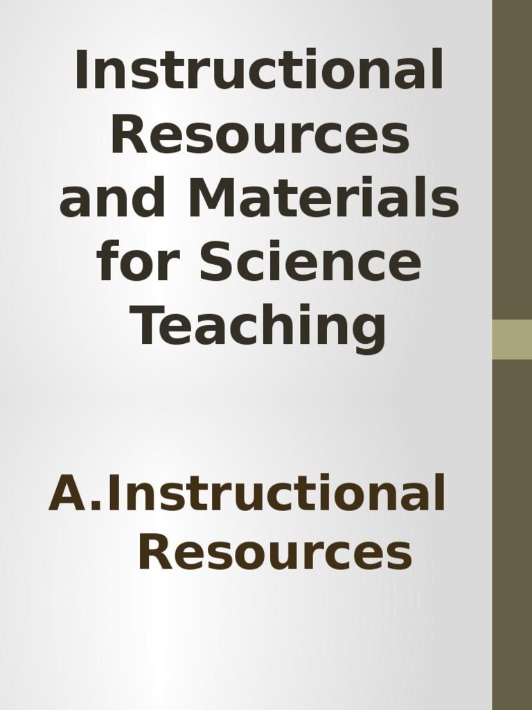 Instructional Resources and Materials For Science Teaching PDF