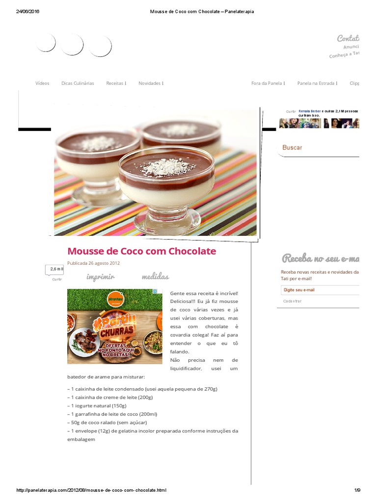 Bolo de Aniversário de Mousse de Chocolate – Panelaterapia