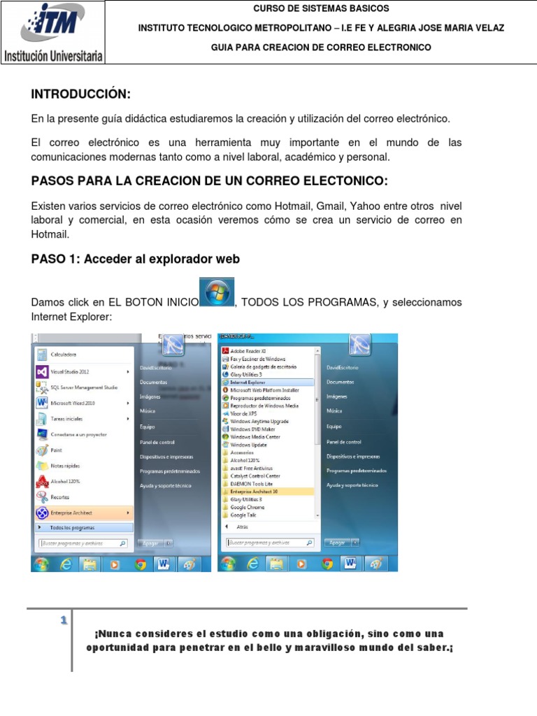 Pasos para Crear Correo Electronico | PDF | Contraseña | Correo electrónico