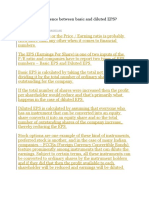 Difference between basic and diluted EPS