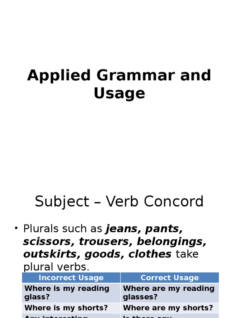 Applied Grammar and Usage Guide | PDF | Grammatical Tense | Verb