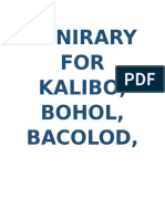 Itinirary FOR Kalibo, Bohol, Bacolod