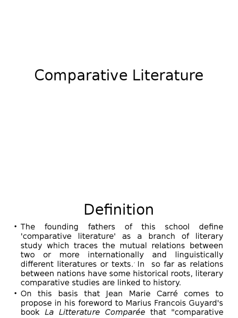 Understanding Comparative Literature | PDF | Translations | Linguistics
