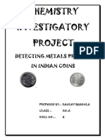 Detection of Metals in Indian Coins - CHEMISTRY PROJECT