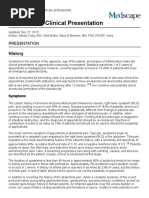 Appendicitis Clinical Presentation - History, Physical Examination, Appendicitis and Pregnancy