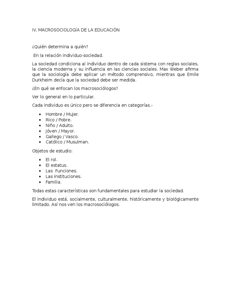 Macrosociologia PDF Sociedad Sociología