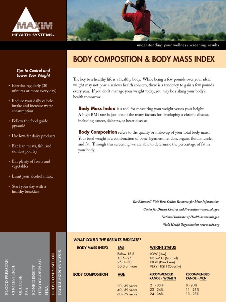 Body Composition and BMI Insights | PDF | Self-Improvement | Wellness