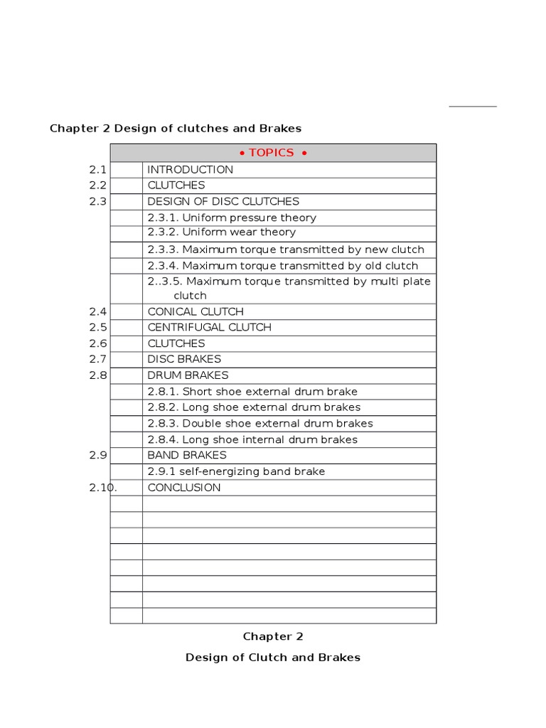 02 Design of Clutch and Brakes PDF Clutch Brake