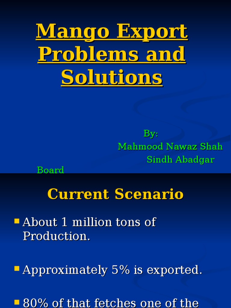 Mango Export Problems and Solutions | PDF | Exports | Prices
