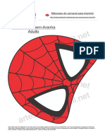 Mascara Carnaval para Imprimir - Homem Aranha Adulto PDF