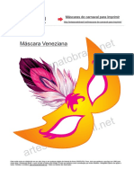 Mascara Carnaval para Imprimir - Mascar Veneziana Rosa PDF
