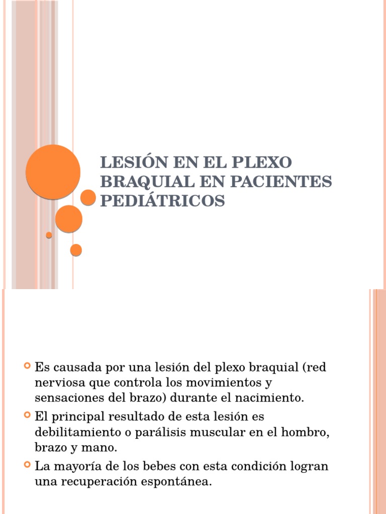 Lesión Del Plexo Braquial En Niños Pdf Hombro Codo 