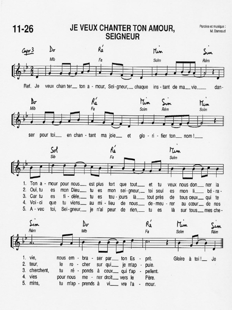 Je Veux Chanter Ton Amour Seigneur PDF