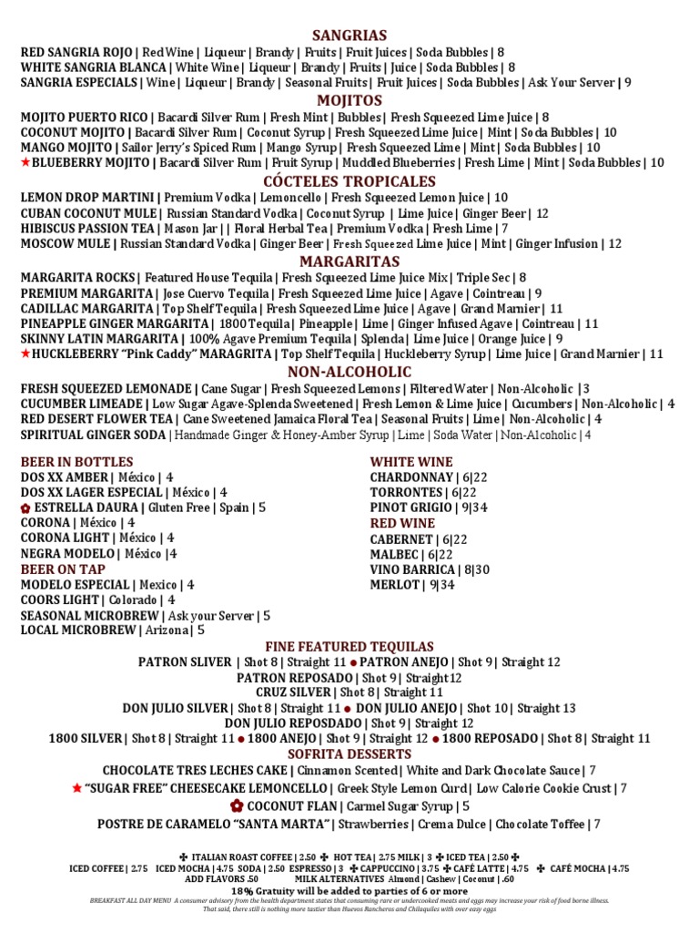 Sofrita Menu Tapas 2017 | PDF | Salsa (Sauce) | Salad