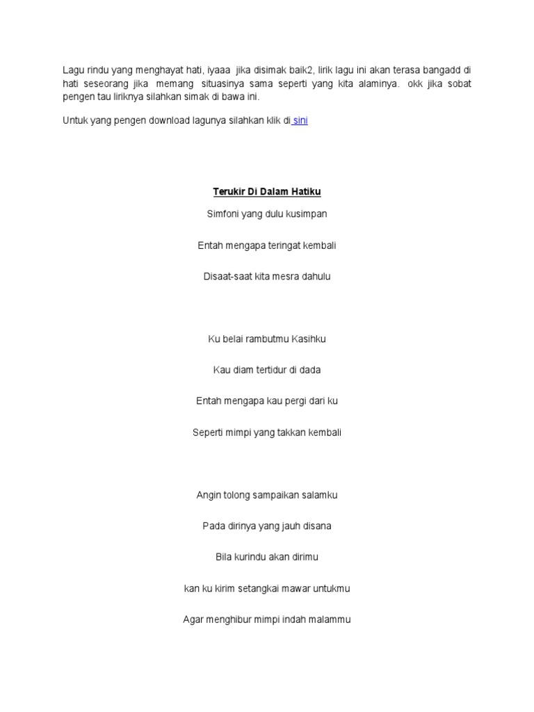 Lirik Lagu Angin Tolong Sampaikan Salamku Pdf