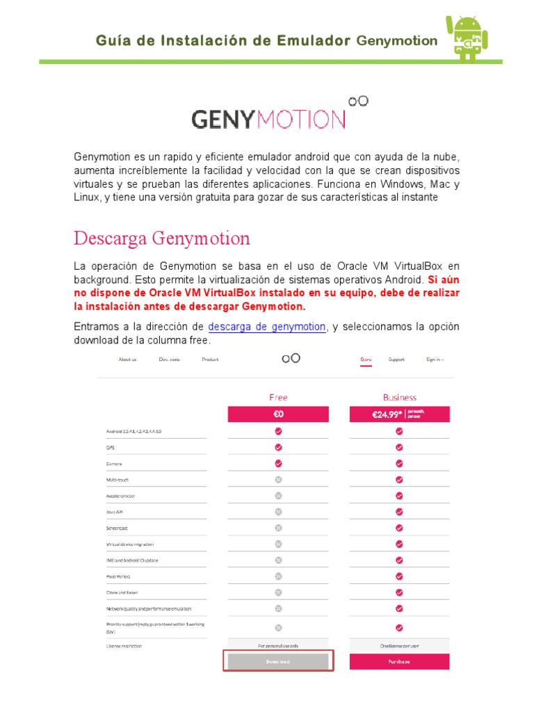Instalación del Emulador Genymotion | PDF | Point and Click | Mac OS