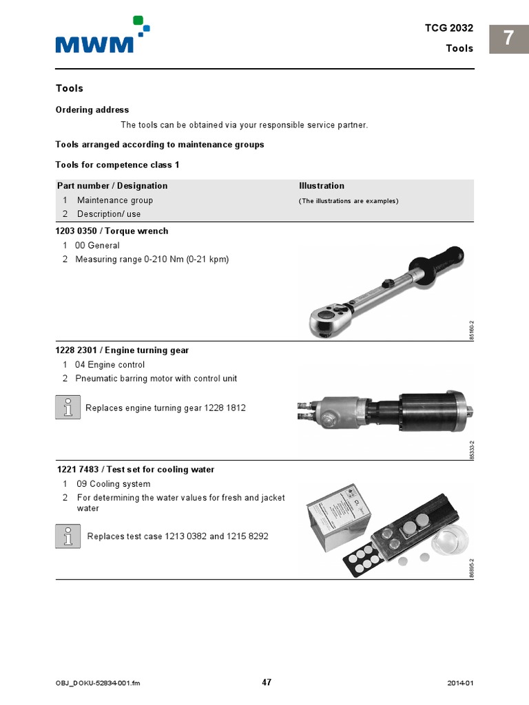 TCG 2032 Maintenance Tool Guide | PDF | Piston | Electrical Connector