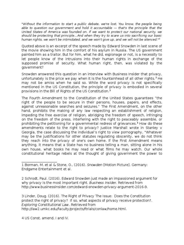Snowden movie essay image